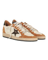 Golden Goose Ball Star in nappaleer en suède met beige, warmbruine en olijfgroene details