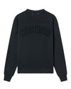 Golden Goose boxy sweatshirt in washed black katoenen fleece met logo patch