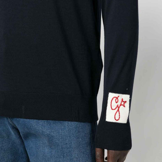 Golden Goose heren knitwear in navy met regular fit en lange mouwen