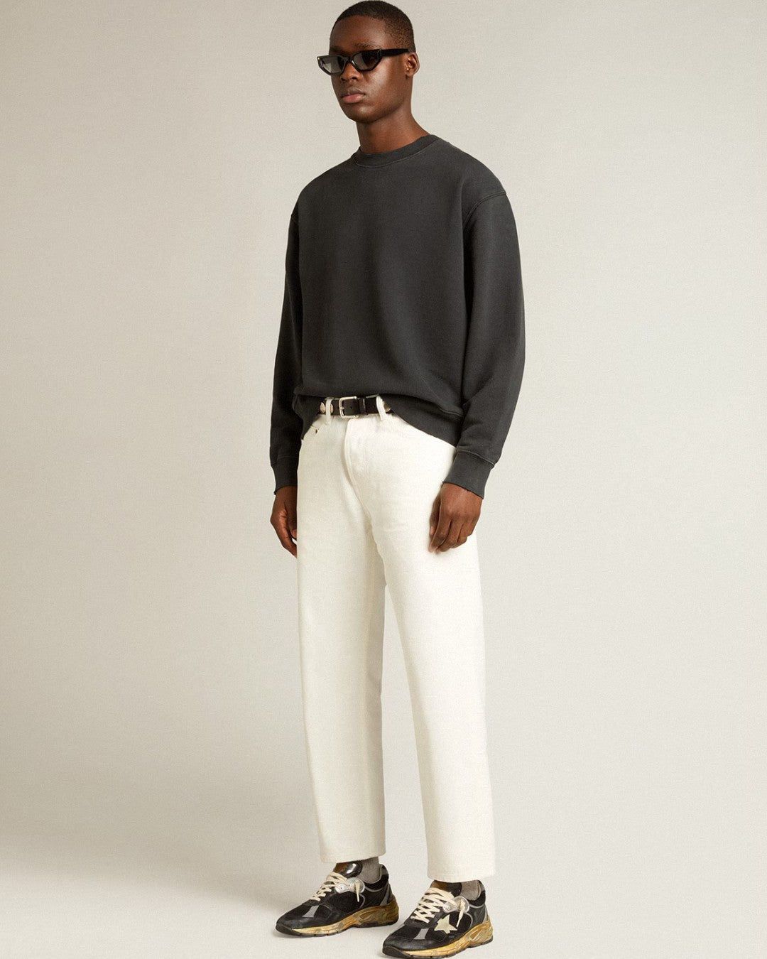 Golden Goose Jersey Capsule sweatshirt in gewassen zwart met doorleefde uitstraling
