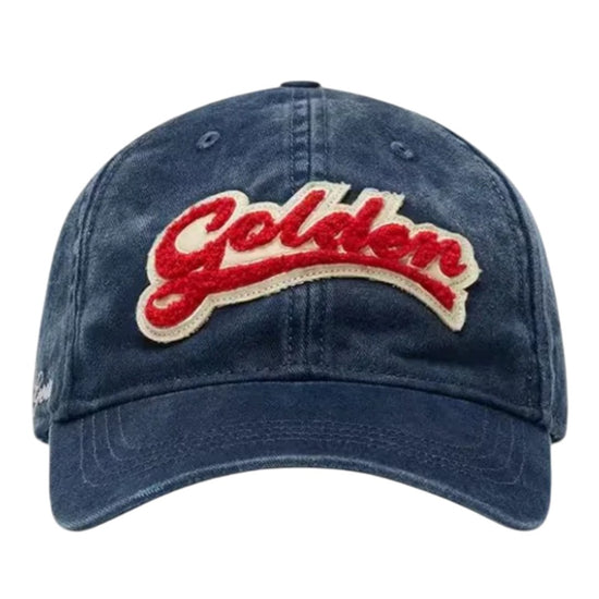 Golden Goose Journey baseball cap in Dress Blue met rood-witte Golden varsity patch