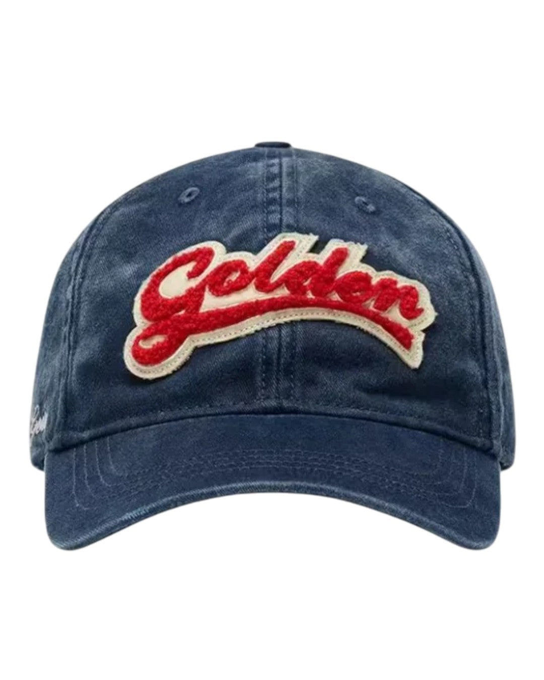 Golden Goose Journey baseball cap in Dress Blue met rood-witte Golden varsity patch