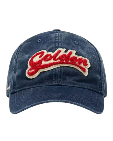 Golden Goose Journey baseball cap in Dress Blue met rood-witte Golden varsity patch