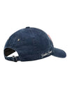 Zijaanzicht van Golden Goose Journey cap in Dress Blue gewassen katoenen twill