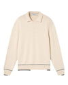 Golden Goose Journey Rindley knit polo voor heren in Heritage White met gebreide structuur