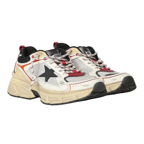 Golden Goose Lightstar in wit mesh met donkergrijze TPU-ster en contrasterende kleurdetails