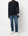 Golden Goose Regular Knit Crew Neck in navy van lichte merinowol