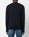 Golden Goose Regular Knit heren trui in navy van lichte merinowol met klassieke ronde hals
