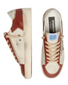 Golden Goose Stardan heren sneaker White Brick Red Olive Green met lived-in effect