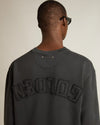 Golden Goose sweatshirt in washed black met boxy fit en ronde hals