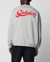 Golden Goose unisex sweatshirt in grijs melange met geborduurd logo op de rug