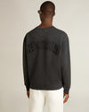 Achterkant van Golden Goose washed black sweatshirt met groot omgekeerd logo
