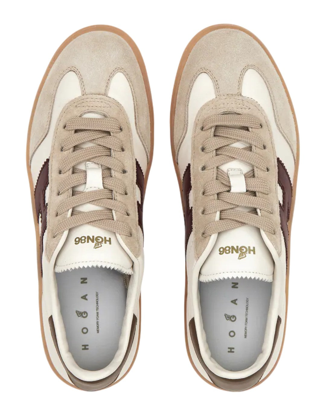 Detail van de zool van de Hogan Cool Sneakers White Burgundy