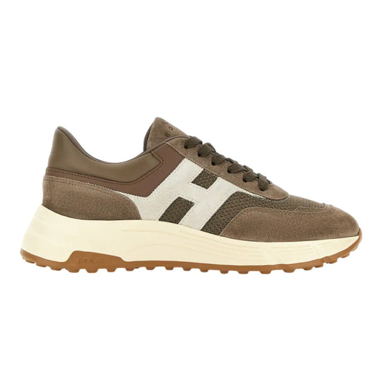 Hogan Hyperlight Sneakers in Brown Beige Mesh bij Checkpoint Mol