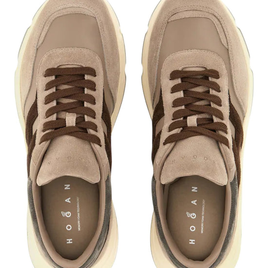 Detail van de lichte rubberen zool van de Hogan Hyperlight Sneakers Brown