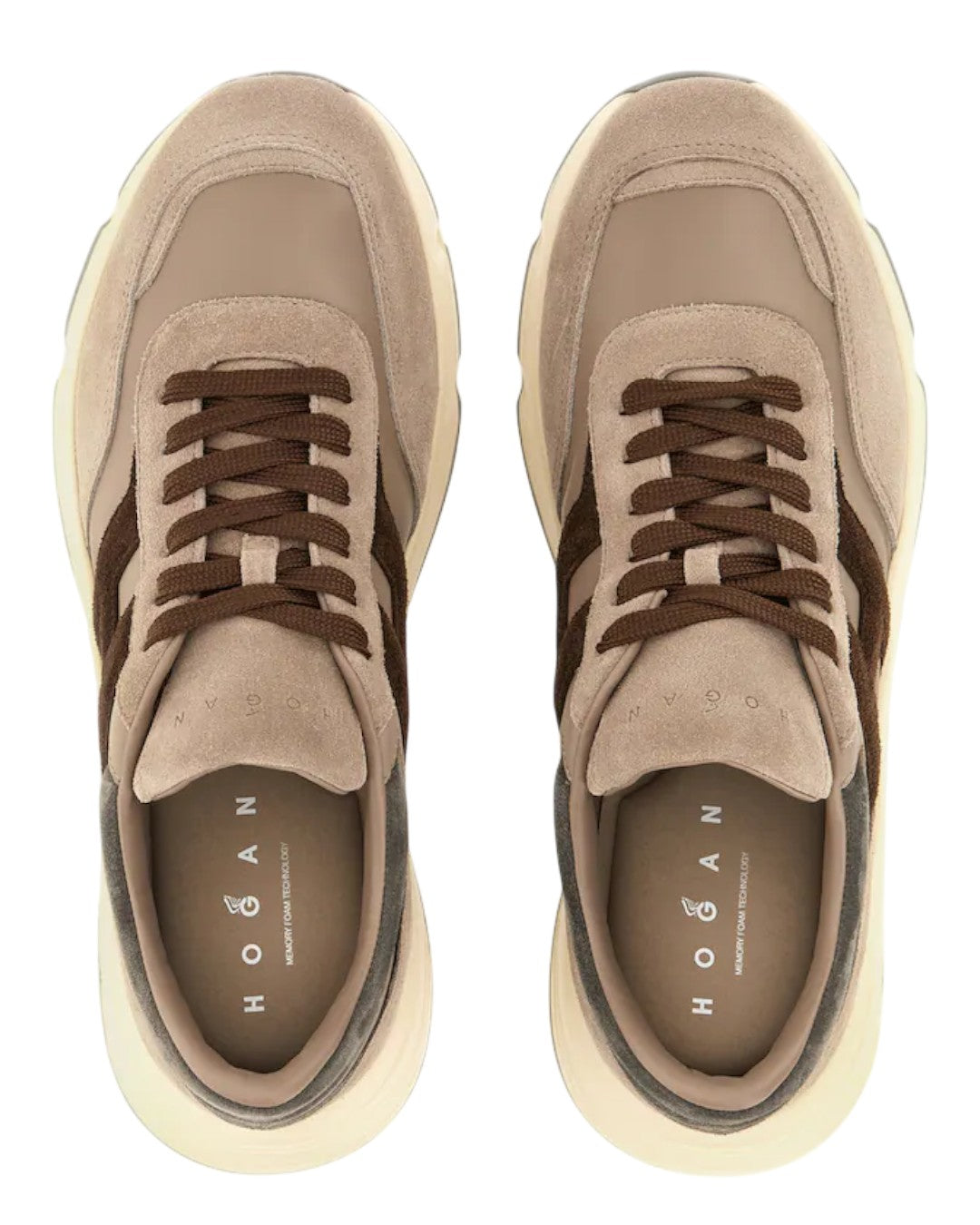 Detail van de lichte rubberen zool van de Hogan Hyperlight Sneakers Brown