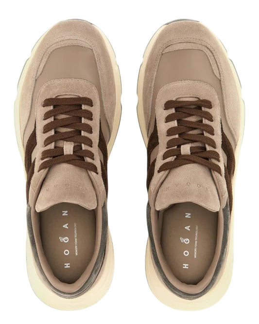Detail van de lichte rubberen zool van de Hogan Hyperlight Sneakers Brown