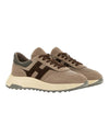 Zijaanzicht van de Hogan Hyperlight sneaker in Brown met slanted H-detail