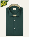 Forest Green Fine Popeline Tailor Fit Shirt