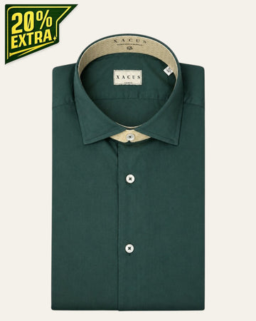 Forest Green Fine Popeline Tailor Fit Shirt