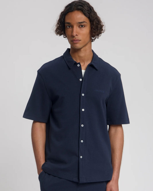 Law of the Sea Bermuda Structured Shirt Cotton Navy