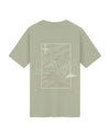 achterkant packsjot van de Law of the Sea Oceana Artwork Tee in zacht groen