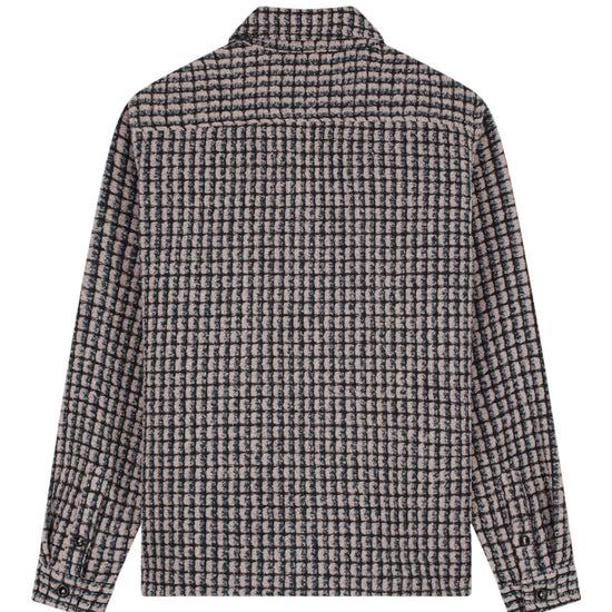 Law of the Sea Sounder Bouclé Ruitovershirt Elderberry – achteraanzicht | Checkpoint Mol