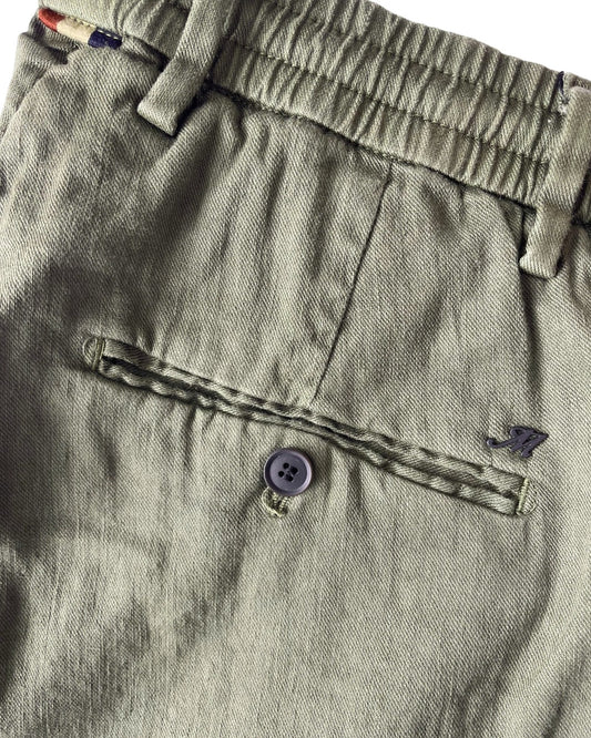 Mason’s Milano Jogger Linen Cotton Extra Slim Fit Verde Scuro