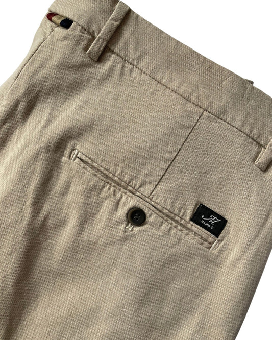 Mason’s Torino Stretch Slim Fit Beige Stucco Print