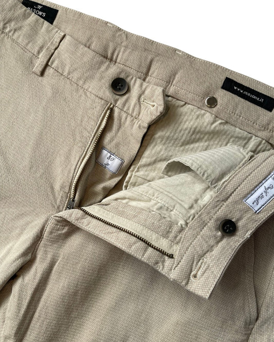 Mason’s Torino Stretch Slim Fit Beige Stucco Print