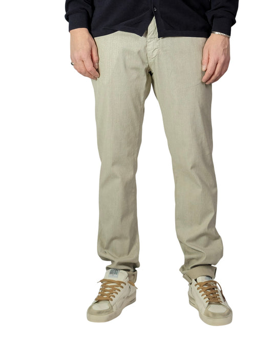 Mason’s Torino CBE543 Stretch Slim Fit Beige Grijs Visgraat
