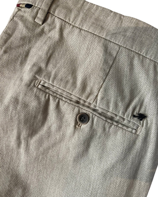 Mason’s Torino CBE543 Stretch Slim Fit Beige Grijs Visgraat