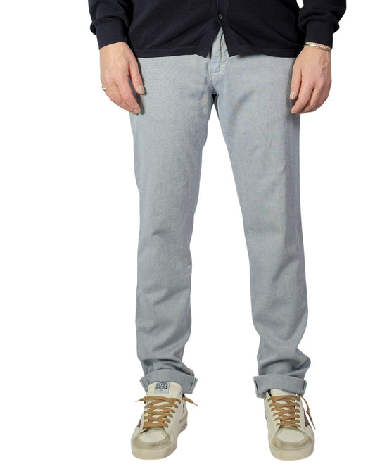 Mason’s Torino Flex CBE155 Stretch Slim Fit White Blue Visgraat