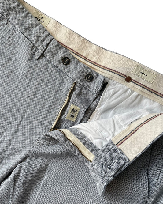 Mason’s Torino Flex CBE155 Stretch Slim Fit White Blue Visgraat