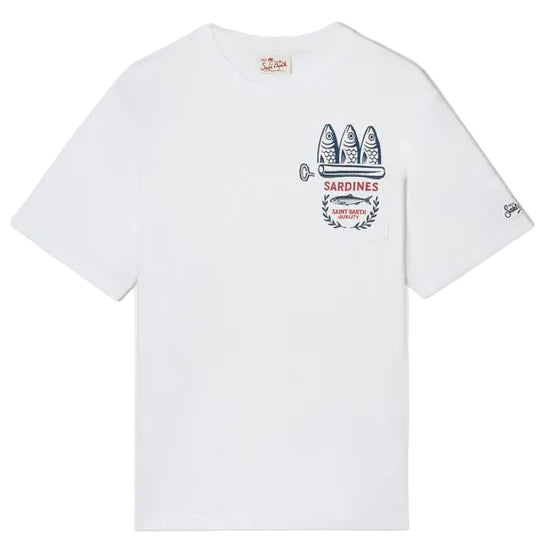 MC2 Saint Barth Austin Sardine heren T-shirt met borstzakje en sardienenblik-print bij Checkpoint Mol