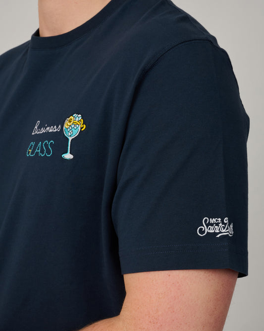 MC2 Saint Barth T-shirt met Business Glass cocktail artwork