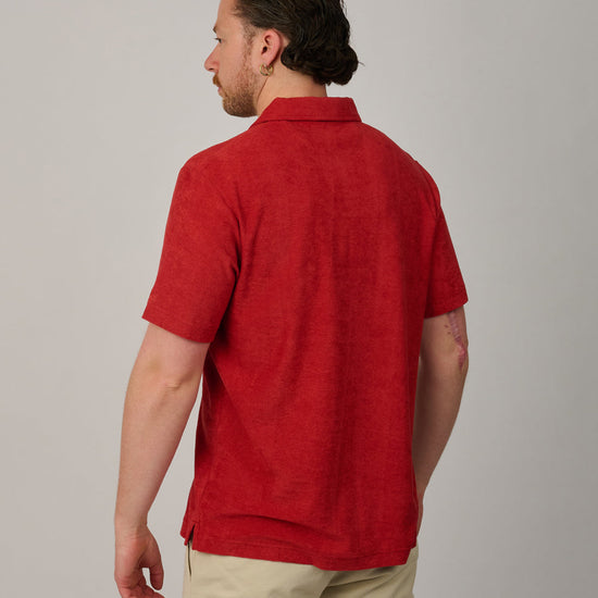 MC2 Saint Barth badstof polo in warme brick red kleur