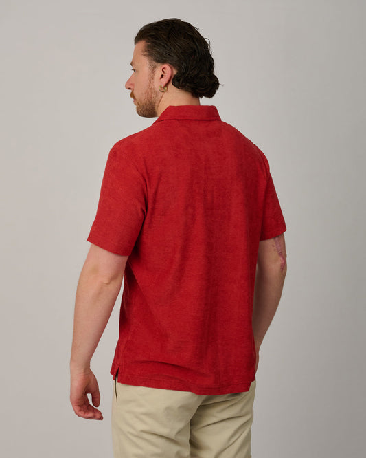 MC2 Saint Barth badstof polo in warme brick red kleur