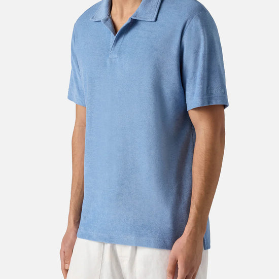 MC2 Saint Barth badstof polo in zachte Powder Blue tint