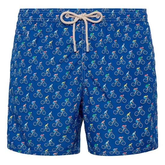 MC2 Saint Barth Lighting Bikers zwemshort voor heren met fietsersprint op navy ondergrond bij Checkpoint Mol