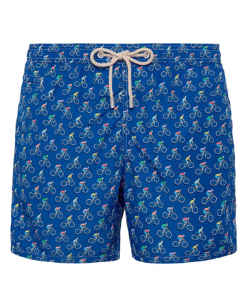 MC2 Saint Barth Lighting Bikers zwemshort voor heren met fietsersprint op navy ondergrond bij Checkpoint Mol