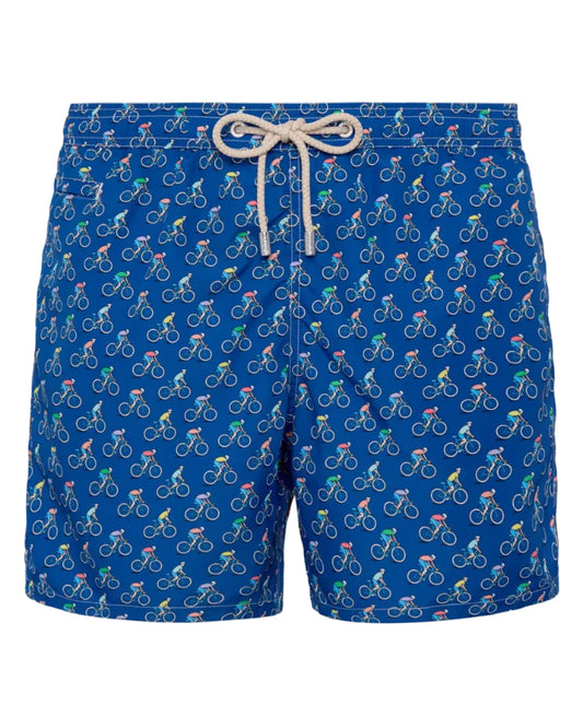 MC2 Saint Barth Lighting Bikers zwemshort voor heren met fietsersprint op navy ondergrond bij Checkpoint Mol