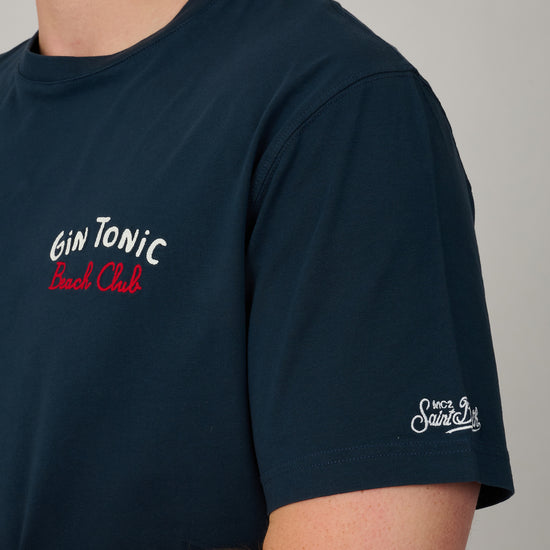 Moel voorkant detail van MC2 Saint Barth Portland Gin Tonic heren T-shirt  bij Checkpoint Mol