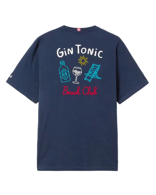 MC2 Saint Barth Portland Gin Tonic heren T-shirt met print en geborduurde rugprint bij Checkpoint Mol