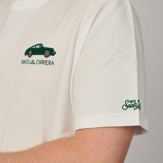 voorkant van MC2 Saint Barth Portofino Porsche CarrIera heren T-shirt met subtiel borstborduurwerk bij Checkpoint Mol