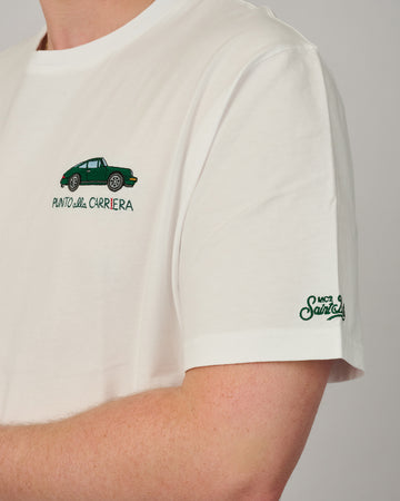 voorkant van MC2 Saint Barth Portofino Porsche CarrIera heren T-shirt met subtiel borstborduurwerk bij Checkpoint Mol