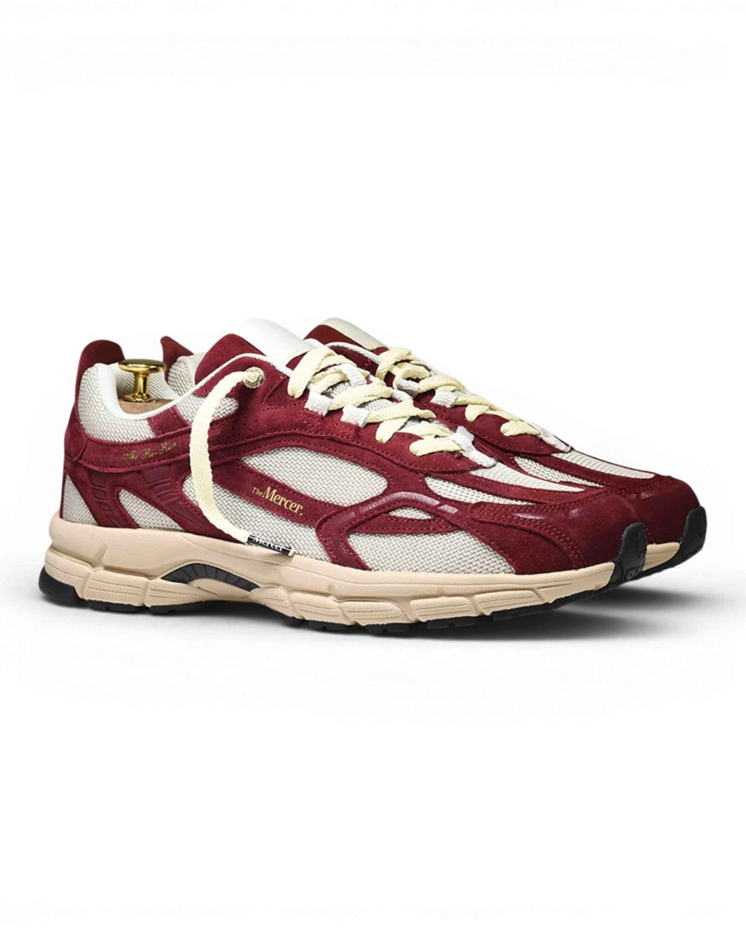 Zijaanzicht van de Mercer The Re-Run Desert 2.0 Bordeaux sneaker, productcode ME262007-301