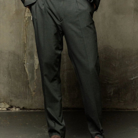 Mos Mosh Gallery Jones broek Dark Green gecombineerd met James single-breasted Dynamic Luxe blazer