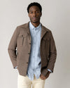 Mos Mosh Gallery Jacob Overshirt Falcon Beige gedragen met hemd als alternatief voor een blazer