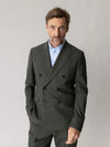 Mos Mosh Gallery Dynamic Luxe outfit in Dark Green met double-breasted blazer zonder stijf kostuumgevoel